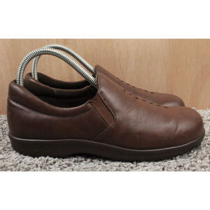 SAS Simplify Womens 7.5 Brown Leather Slip On Comfort Loafers Work Casual